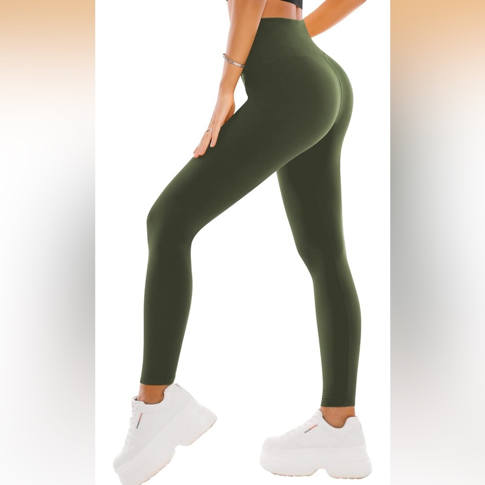 Amazon SINOPHANG Small/Medium Army Green Full Length High Waisted Leggings